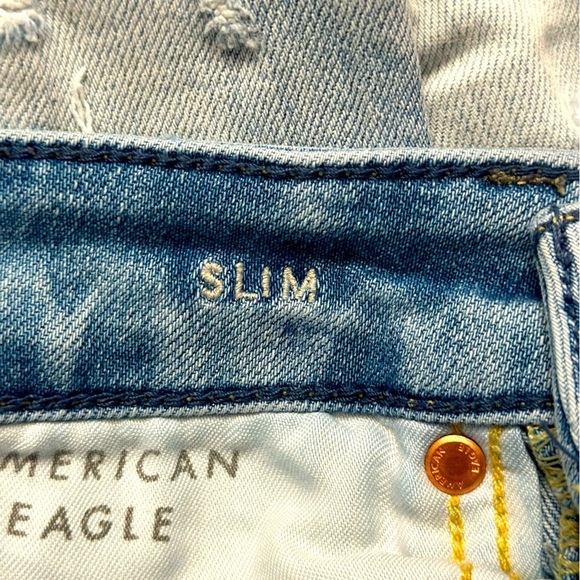 American Eagle‎ Outfitters Men's AirFlex Patched Slim Jean Size 26X28 From 9/23 - Picture 4 of 5